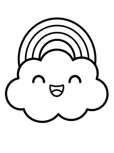 Desenho de Nuvem Kawaii para colorir