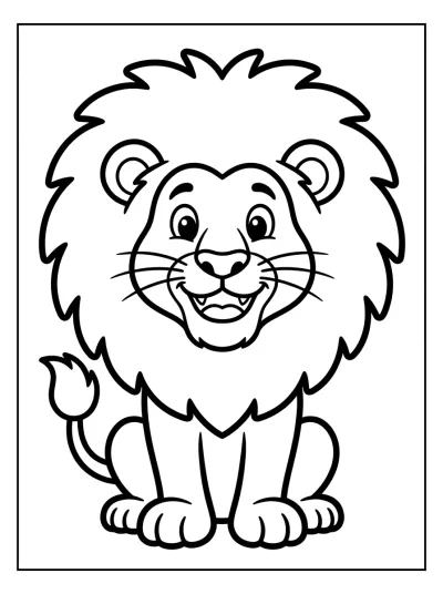Desenho de Leão da Savana para colorir