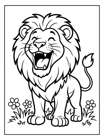 Desenho de Leão Rugindo para colorir
