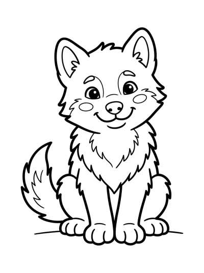 Desenho de Filhote de Lobo para colorir