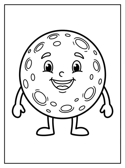 Desenho de Lua com Crateras para colorir