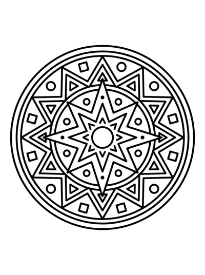 Desenho de Mandala Estrela para colorir
