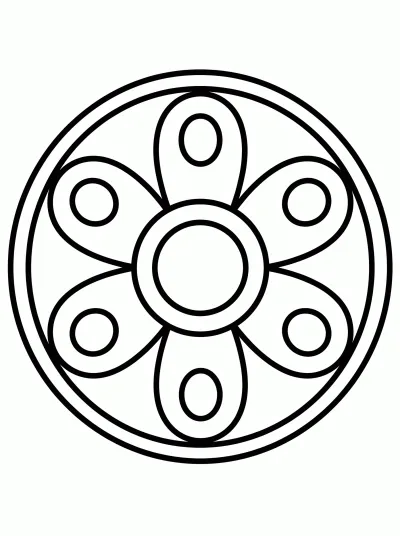 Desenho de Mandala de Flor Simples para colorir