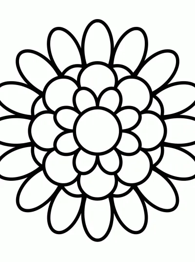 Desenho de Mandala de Pétalas Grandes para colorir