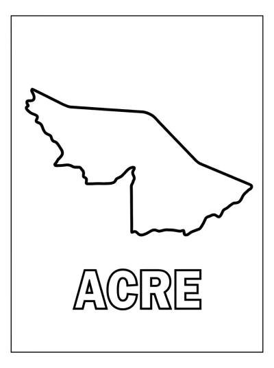 Desenho de Mapa do Acre para colorir