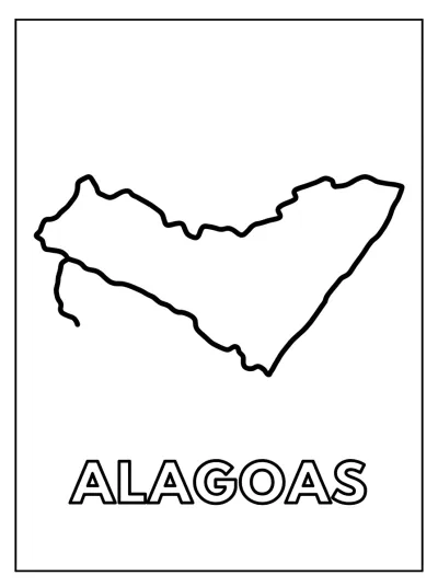Desenho de Mapa de Alagoas para colorir
