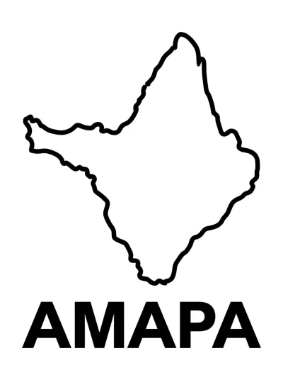 Desenho de Mapa do Amapá para colorir