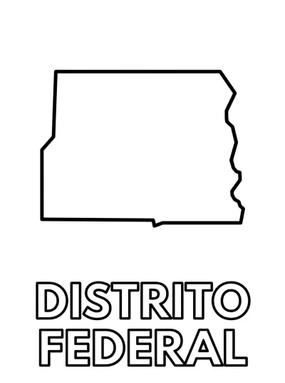 Desenho de Mapa do Distrito Federal para colorir