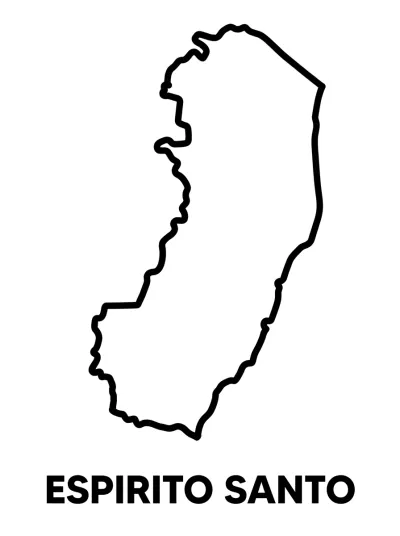 Desenho de Mapa do Espírito Santo para colorir