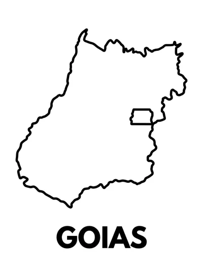 Desenho de Mapa de Goiás para colorir