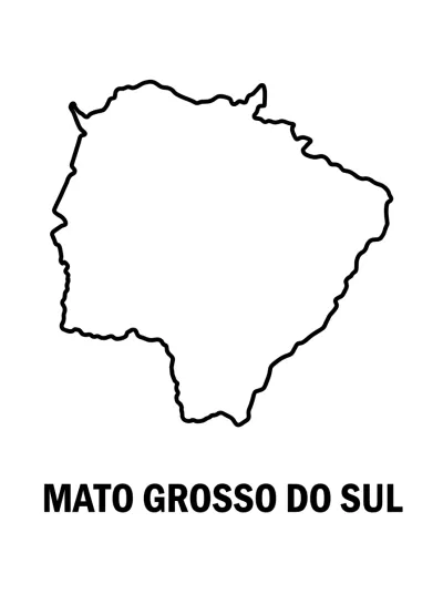 Desenho de Mapa de Mato Grosso do Sul para colorir