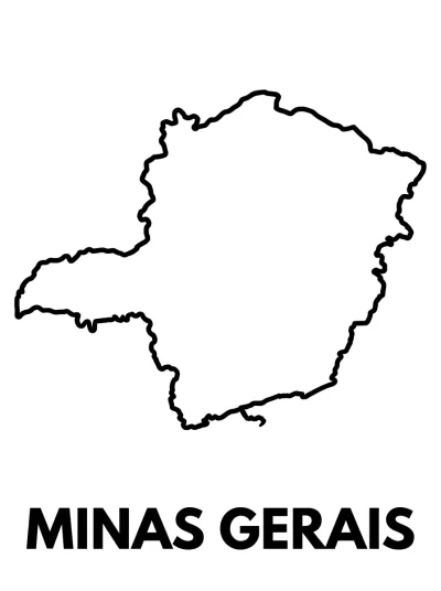 Desenho de Mapa de Minas Gerais para colorir