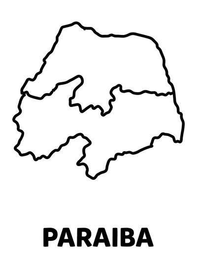 Desenho de Mapa da Paraíba para colorir