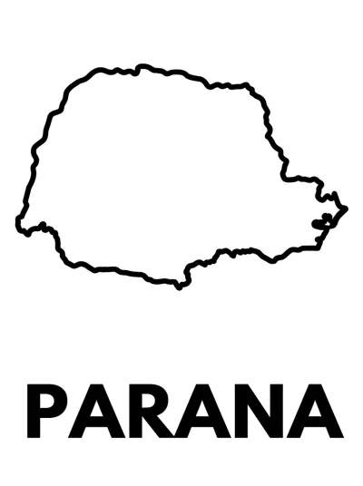 Desenho de Mapa do Paraná para colorir