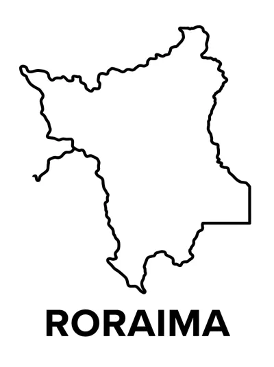 Desenho de Mapa de Roraima para colorir