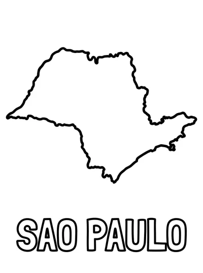 Desenho de Mapa de Sao Paulo para colorir