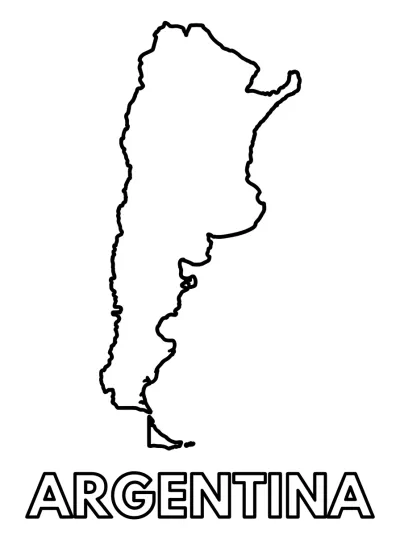 Desenho de Mapa da Argentina para colorir