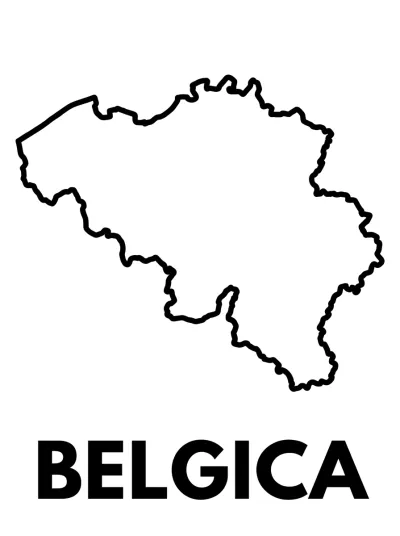 Desenho de Mapa da Bélgica para colorir