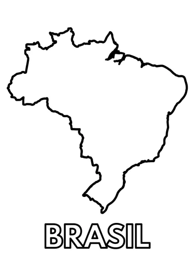 Desenho de Mapa do Brasil para colorir