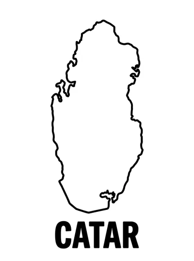 Desenho de Mapa do Catar para colorir
