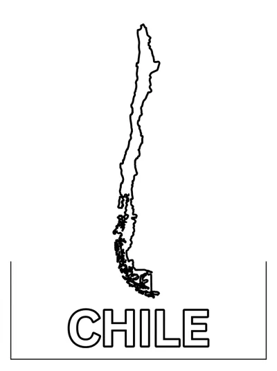 Desenho de Mapa do Chile para colorir