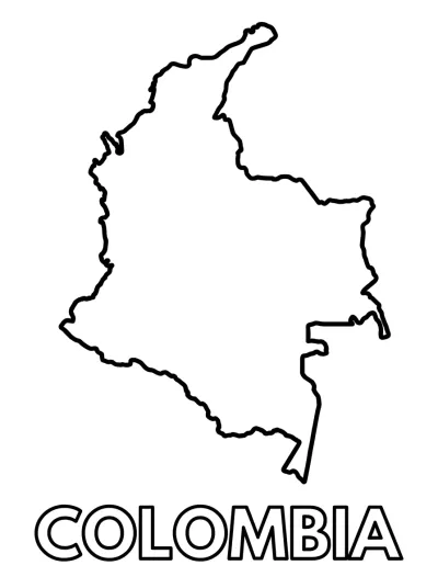 Desenho de Mapa da Colômbia para colorir