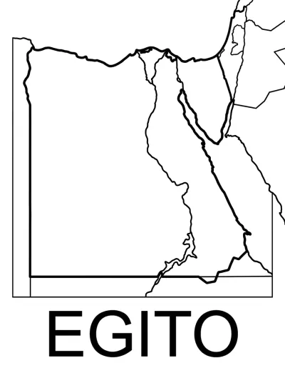 Desenho de Mapa do Egito para colorir