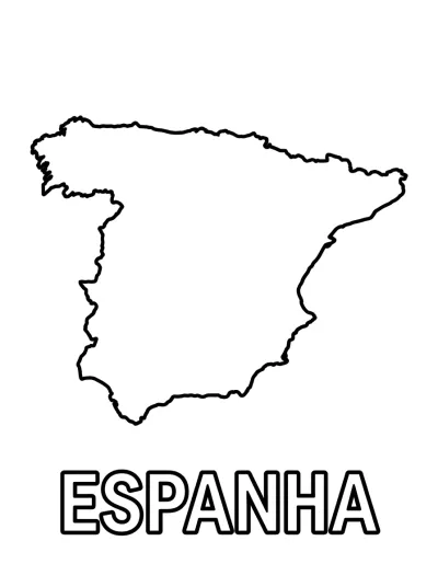 Desenho de Mapa da Espanha para colorir