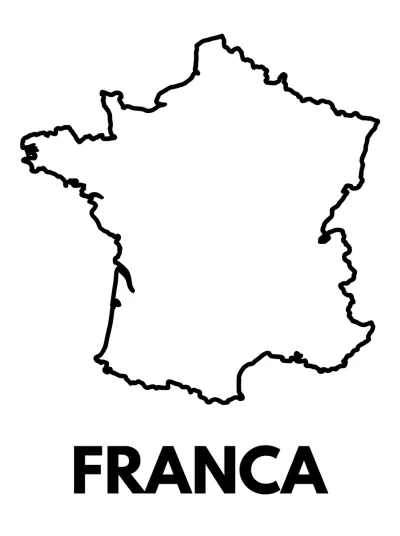 Desenho de Mapa da França para colorir