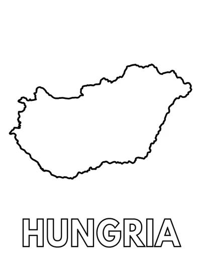 Desenho de Mapa da Hungria para colorir