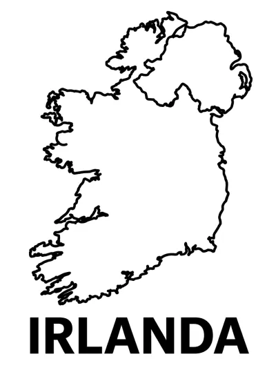 Desenho de Mapa da Irlanda para colorir