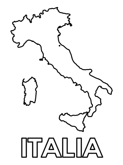 Desenho de Mapa da Italia para colorir