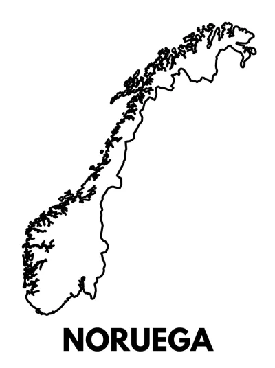 Desenho de Mapa da Noruega para colorir