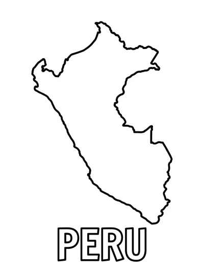 Desenho de Mapa do Peru para colorir