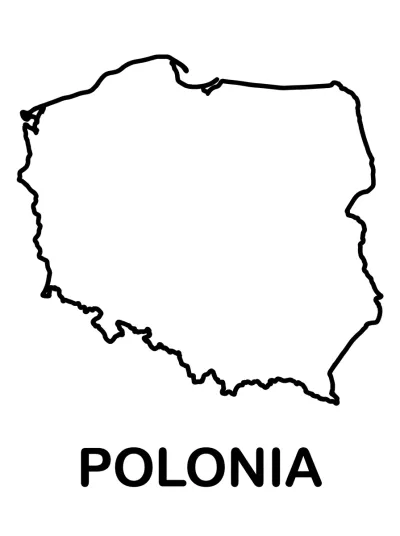 Desenho de Mapa da Polônia para colorir