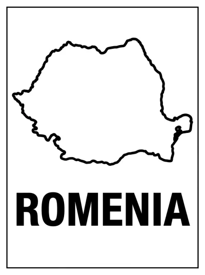 Desenho de Mapa da Romênia para colorir
