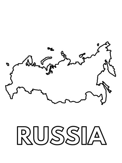 Desenho de Mapa da Rússia para colorir