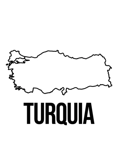 Desenho de Mapa da Turquia para colorir