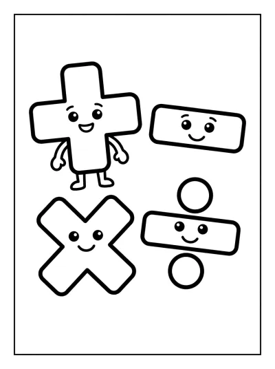 Desenho de Símbolos de Matemática para colorir
