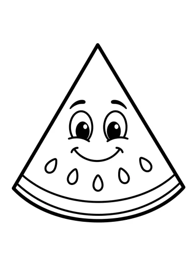 Desenho de Fatia de Melancia para colorir