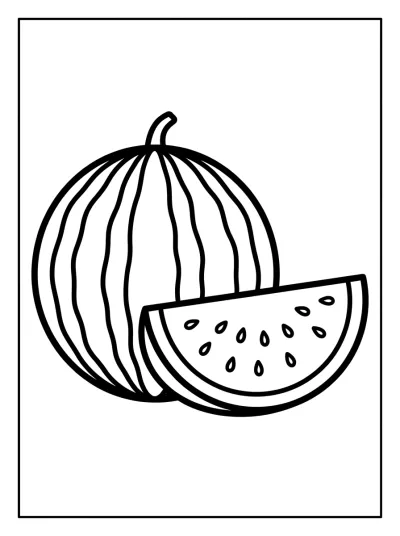 Desenho de Melancia Inteira para colorir