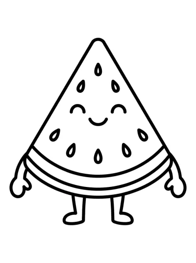 Desenho de Melancia Sorridente para colorir