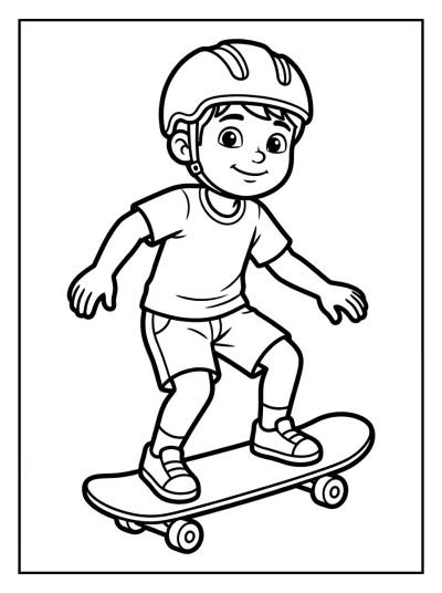 Desenho de Menino de Skate para colorir