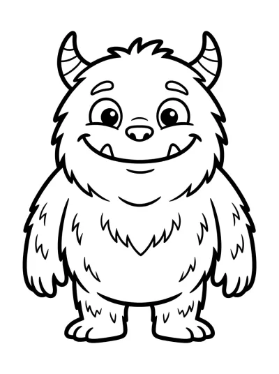 Desenho de Monstrinho com Chifres para colorir