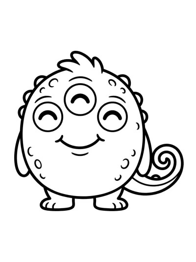 Desenho de Monstrinho de Três Olhos para colorir