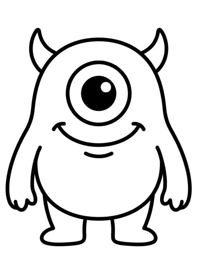 Desenho de Monstrinho de Um Olho para colorir