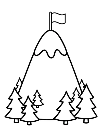 Desenho de Montanha Nevada para colorir
