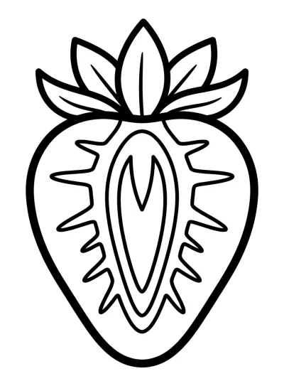 Desenho de Morango Cortado para colorir