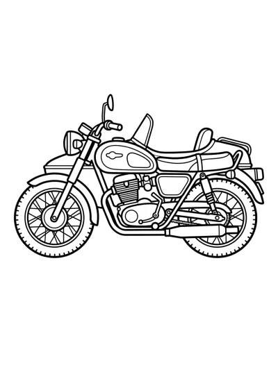 Desenho de Moto com Sidecar para colorir