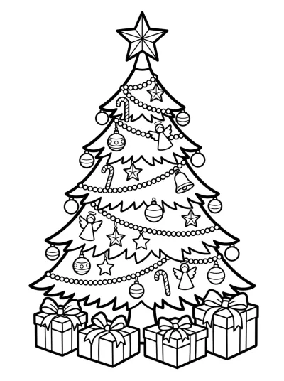 Desenho de Árvore de Natal para colorir